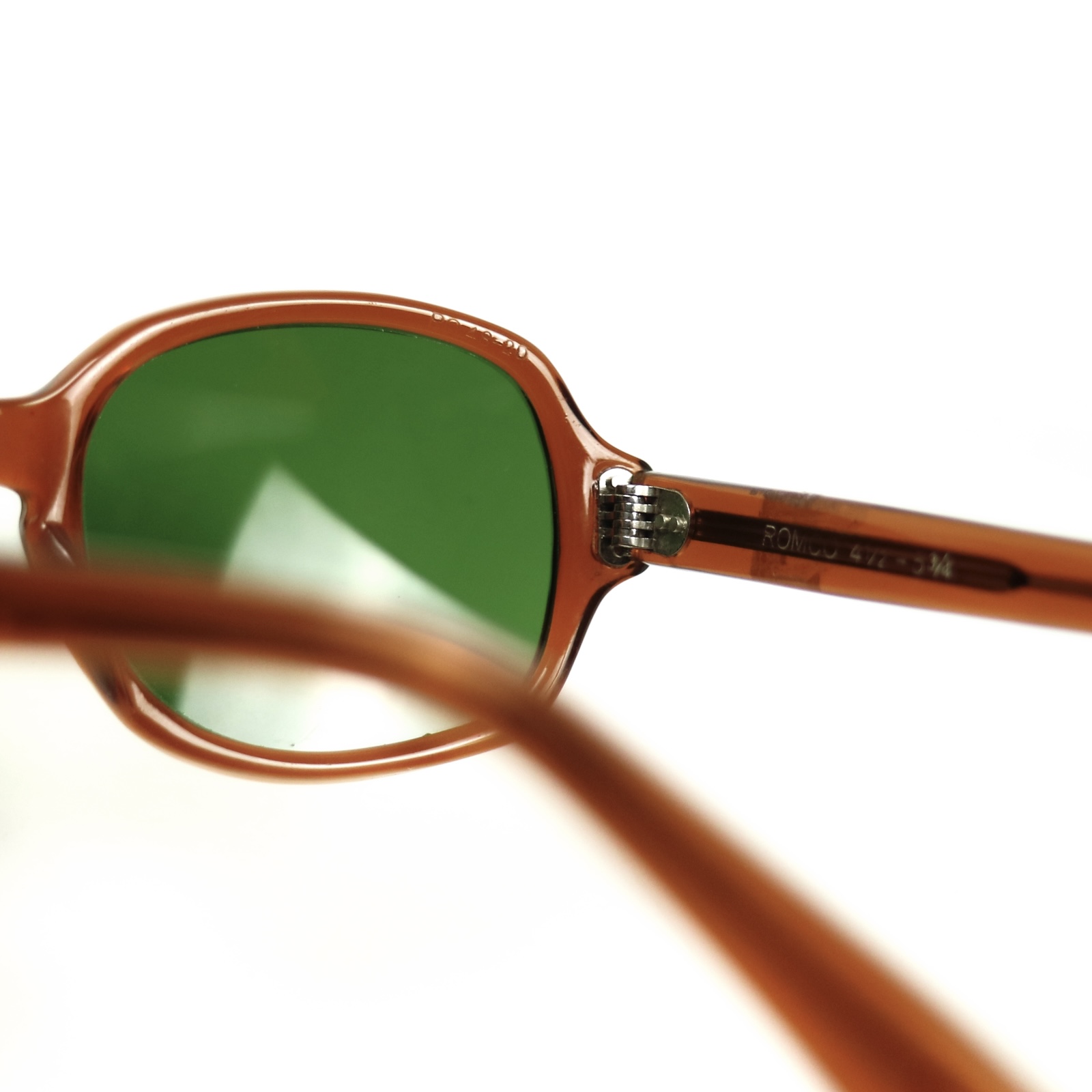 80s U.S. Military Issue Glasses Oval Brown - Green Lens [48-20]
