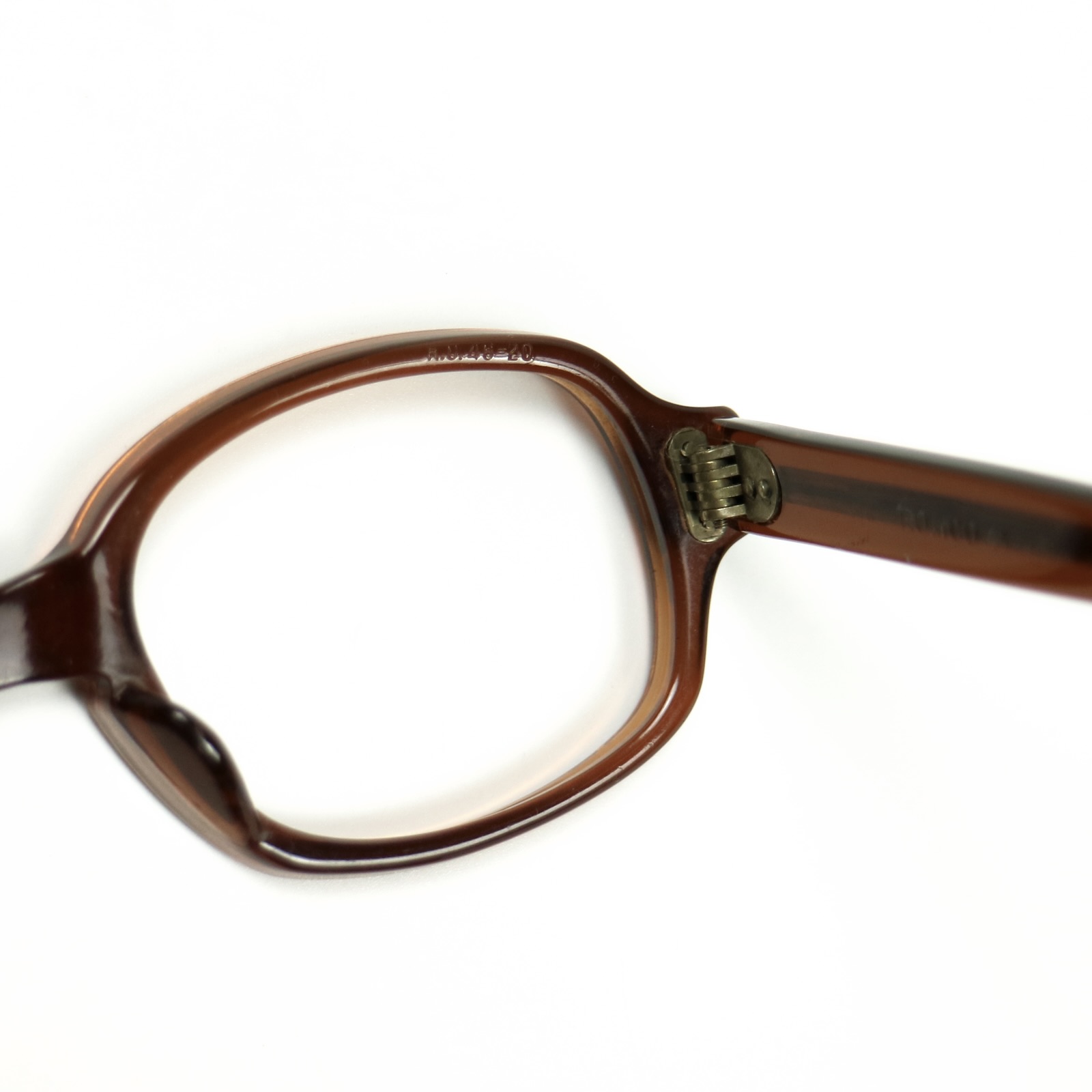 80s U.S. Military Issue Glasses Oval Frame - Brown [46-20]