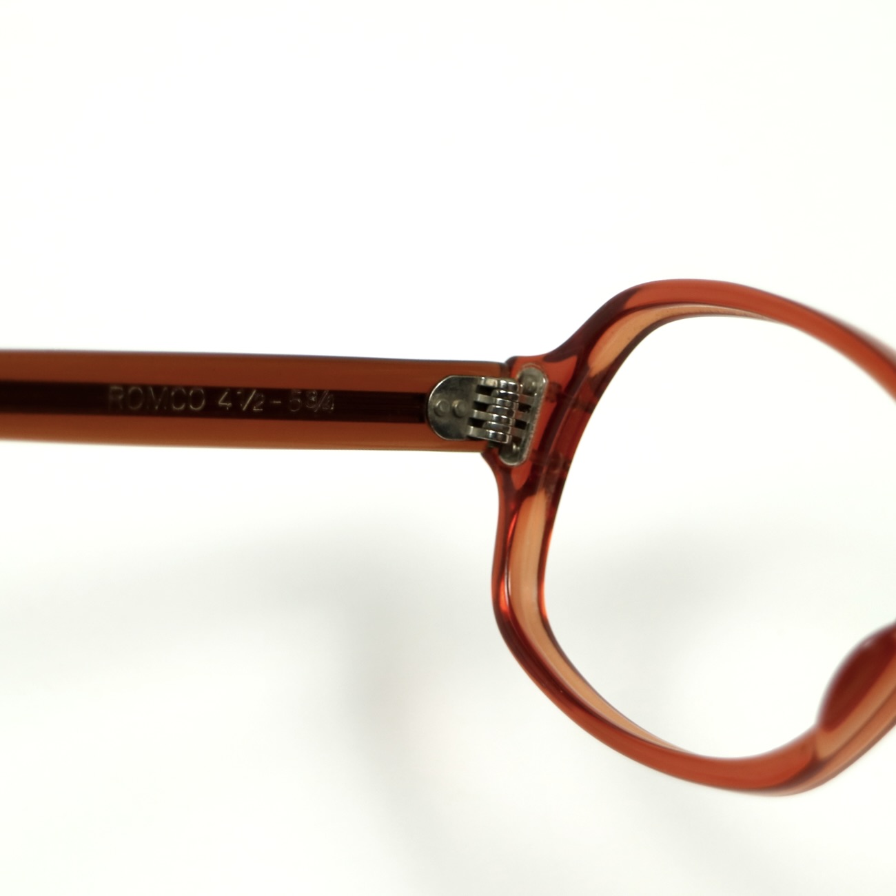 80s U.S. Military Issue Glasses Oval Frame - Amber Red [48-22]