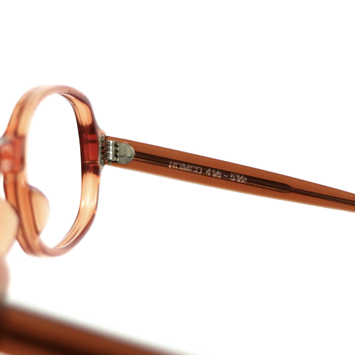 80s U.S. Military Issue Glasses Oval Frame - Amber Red [50-20]
