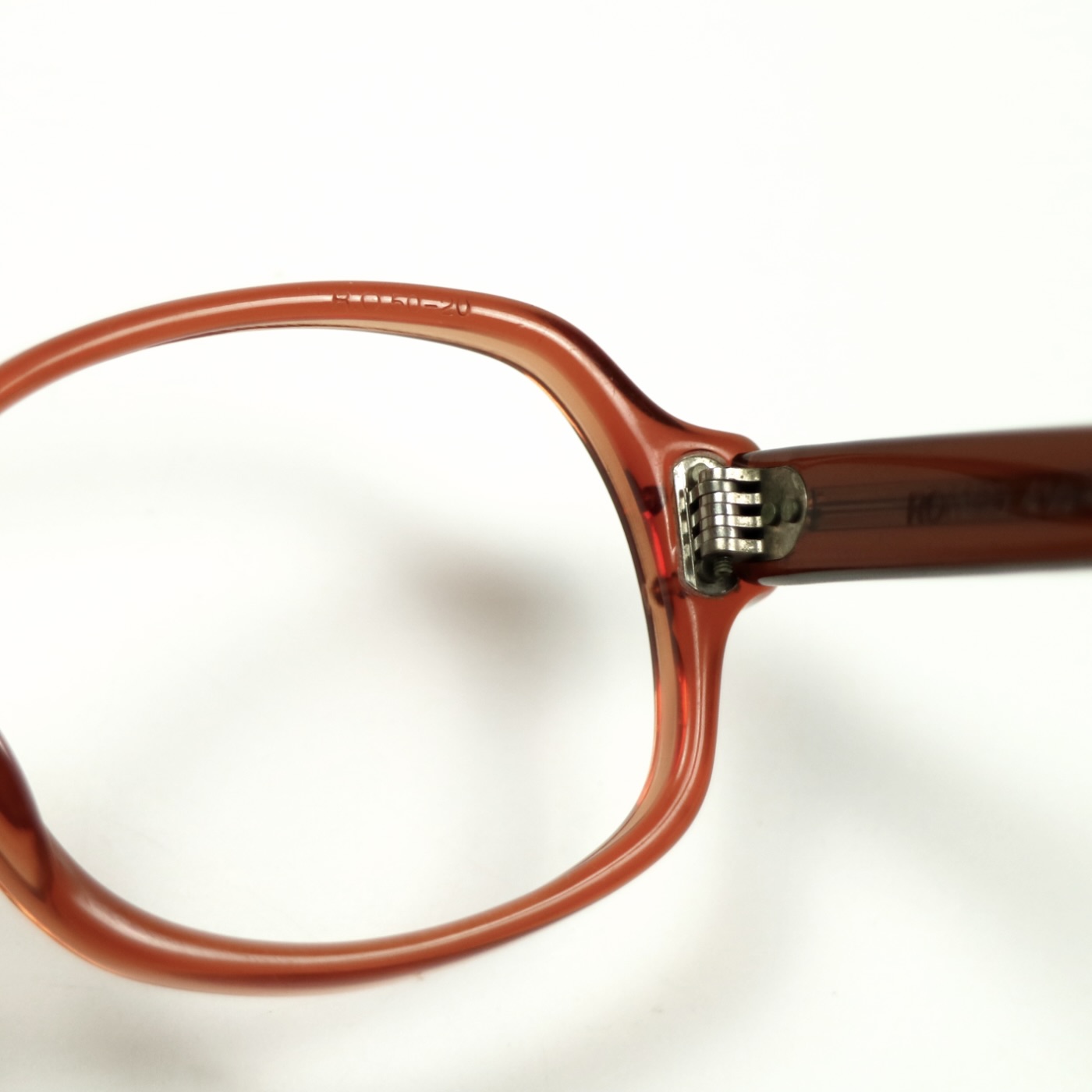 80s U.S. Military Issue Glasses Oval Frame - Amber Red [50-20]