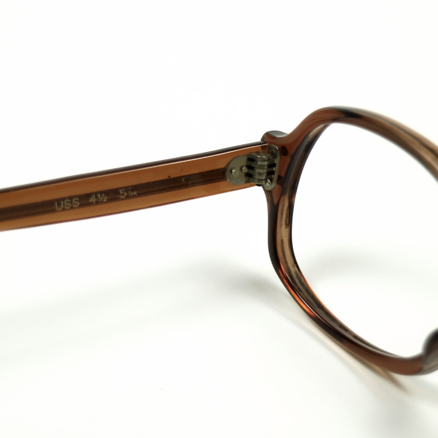 80s U.S. Military Issue Glasses Oval Frame - Brown [50-20]