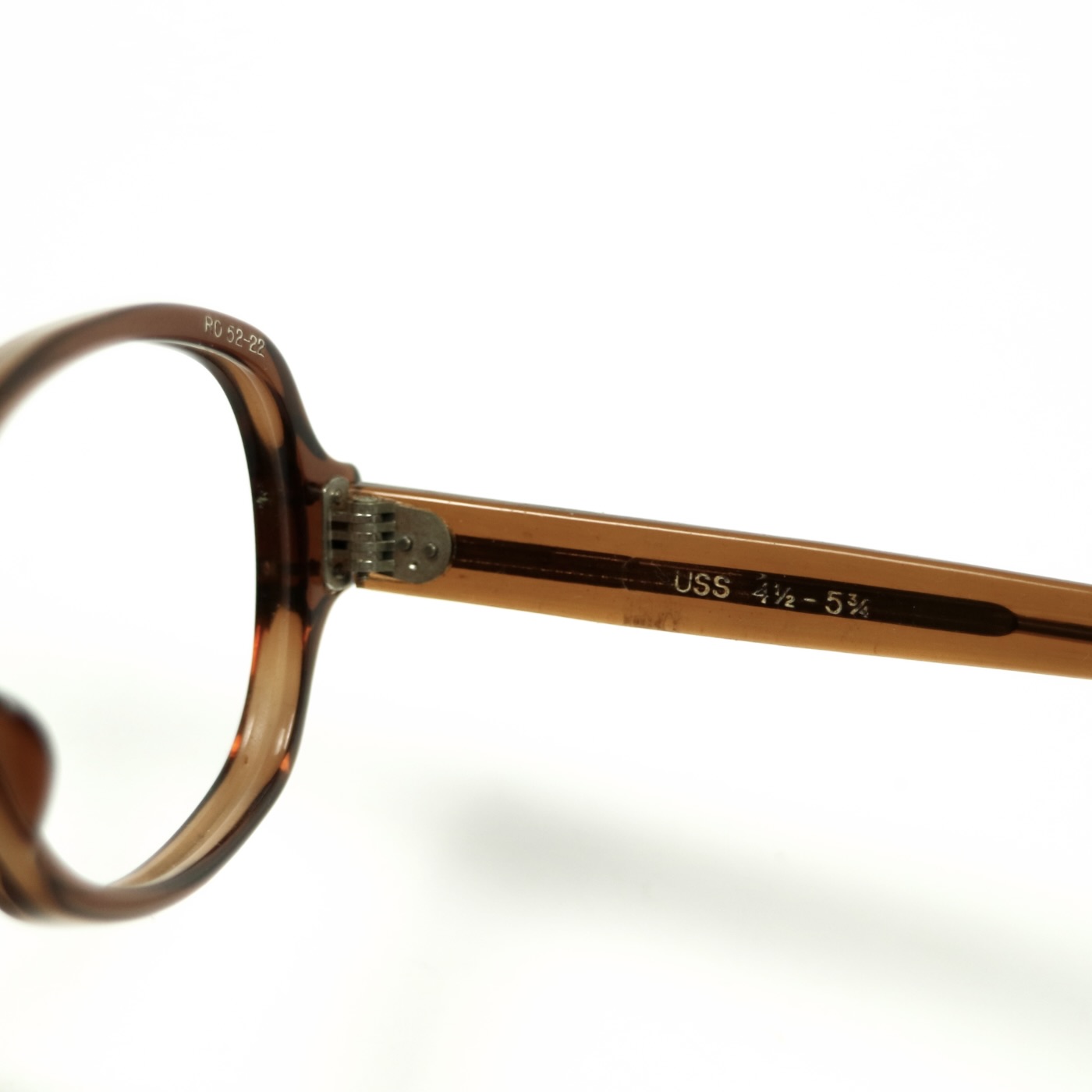 80s U.S. Military Issue Glasses Oval Frame - Brown [52-22]