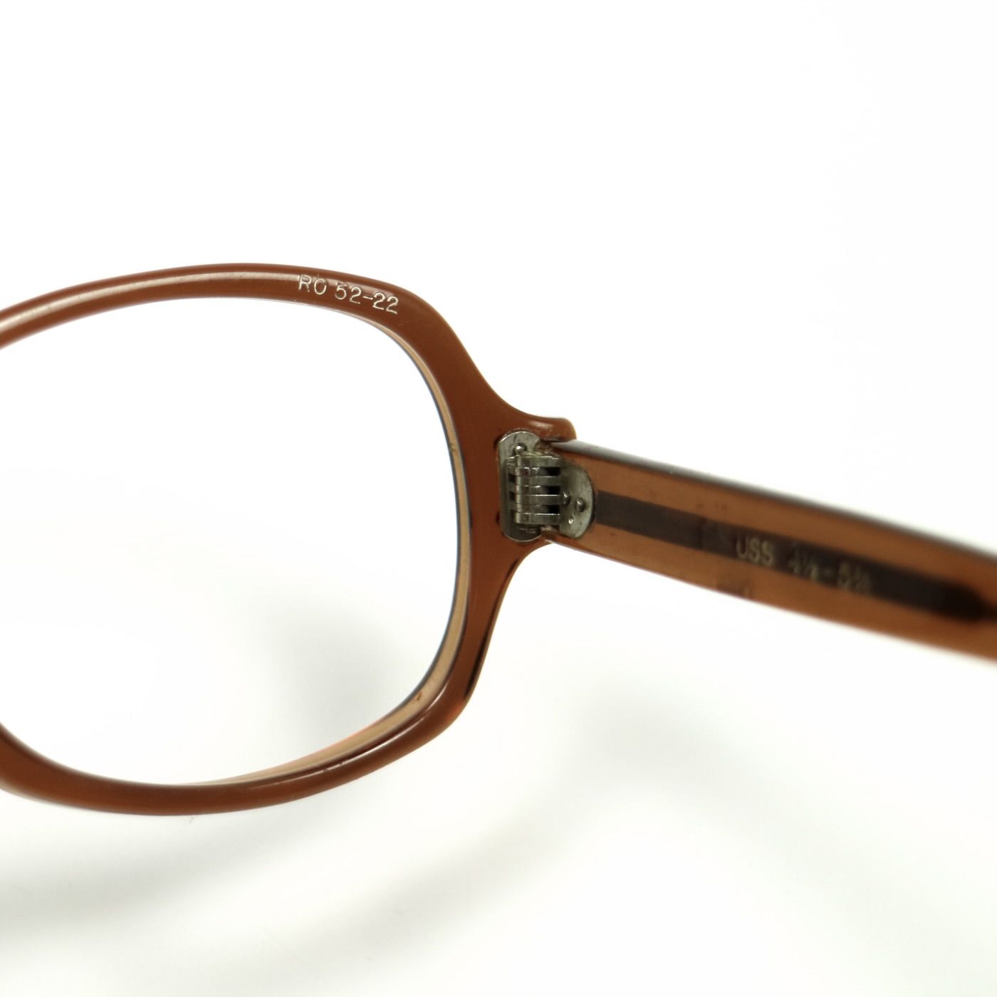 80s U.S. Military Issue Glasses Oval Frame - Brown [52-22]
