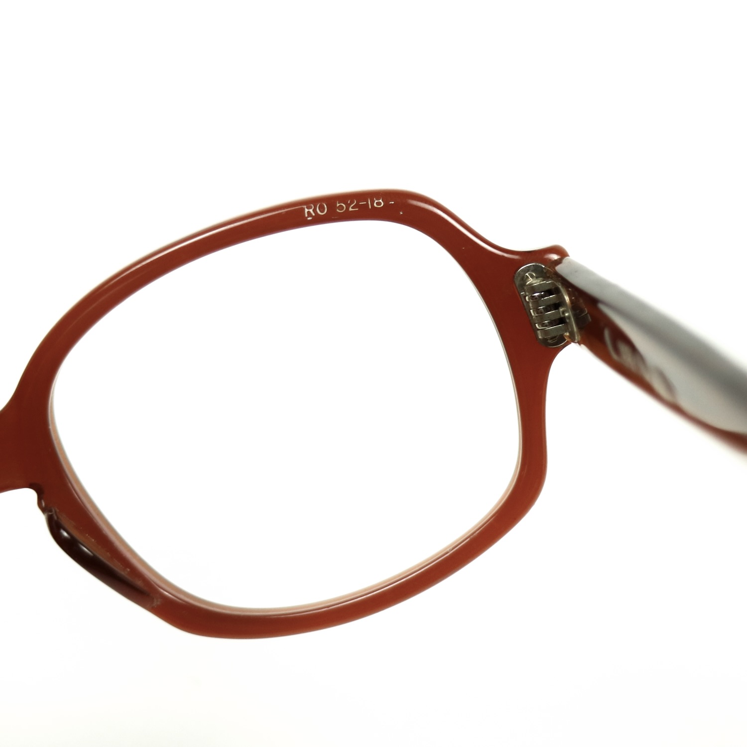 80s U.S. Military Issue Glasses Oval Frame - Brown [52-18]