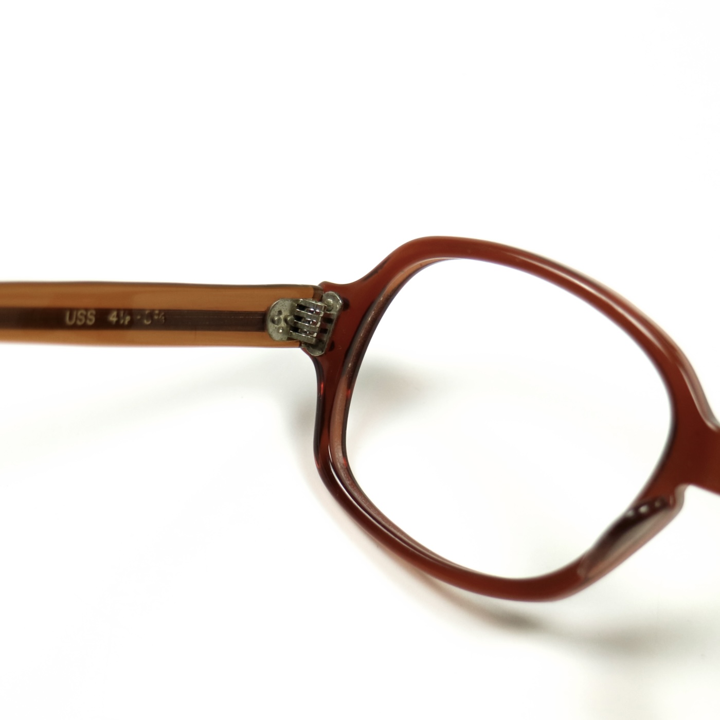 80s U.S. Military Issue Glasses Oval Frame - Brown [52-18]