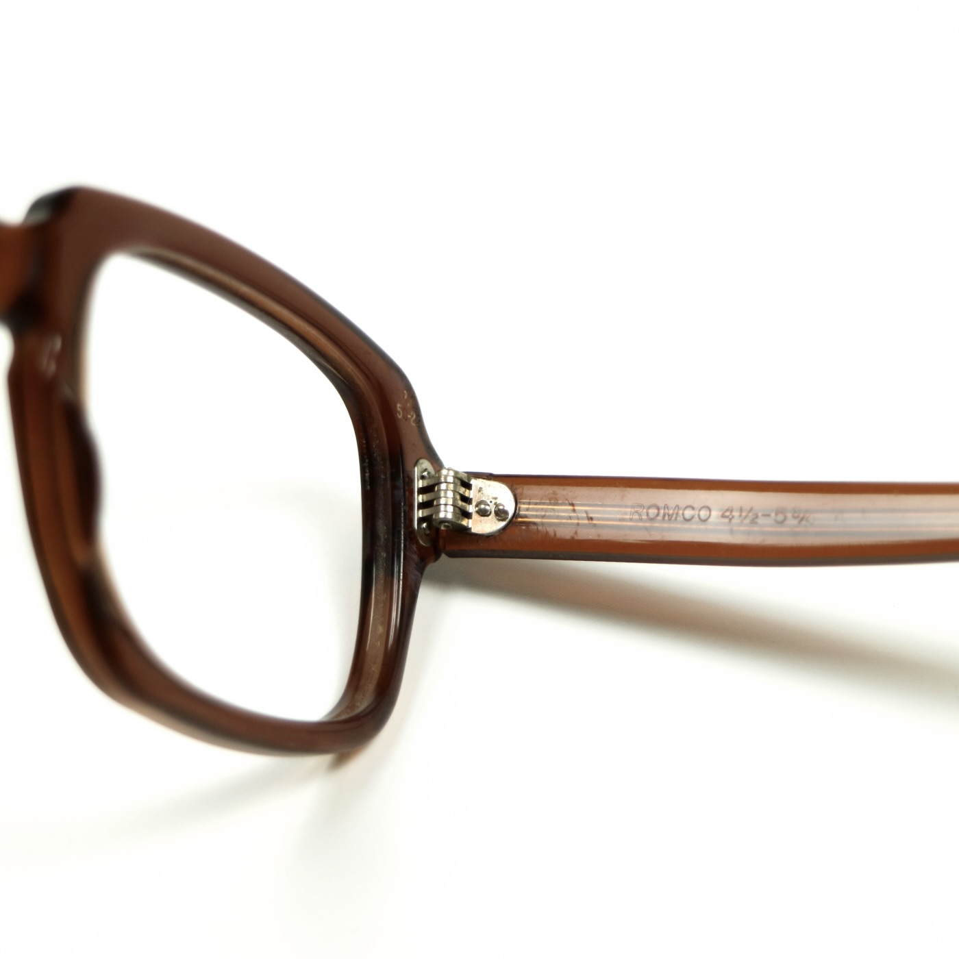 80s U.S. Military Issue Glasses Square Frame - Brown [50-22]