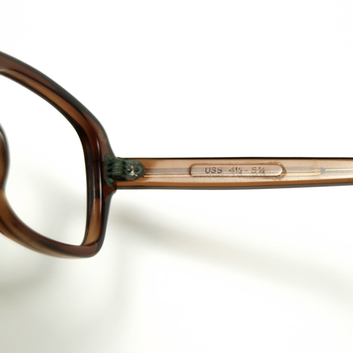 80s U.S. Military Issue Glasses Square Frame - Brown [50-26]