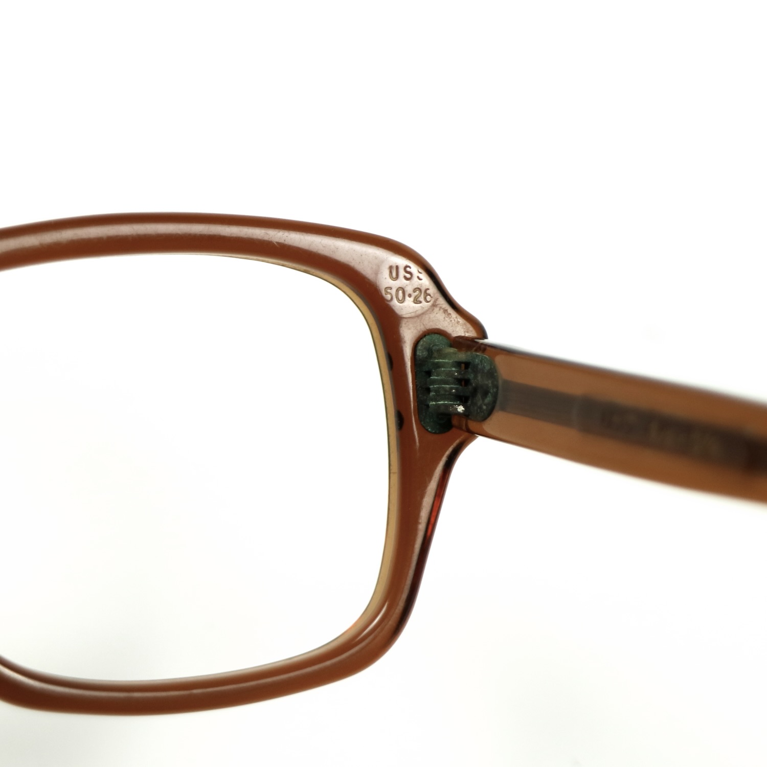 80s U.S. Military Issue Glasses Square Frame - Brown [50-26]