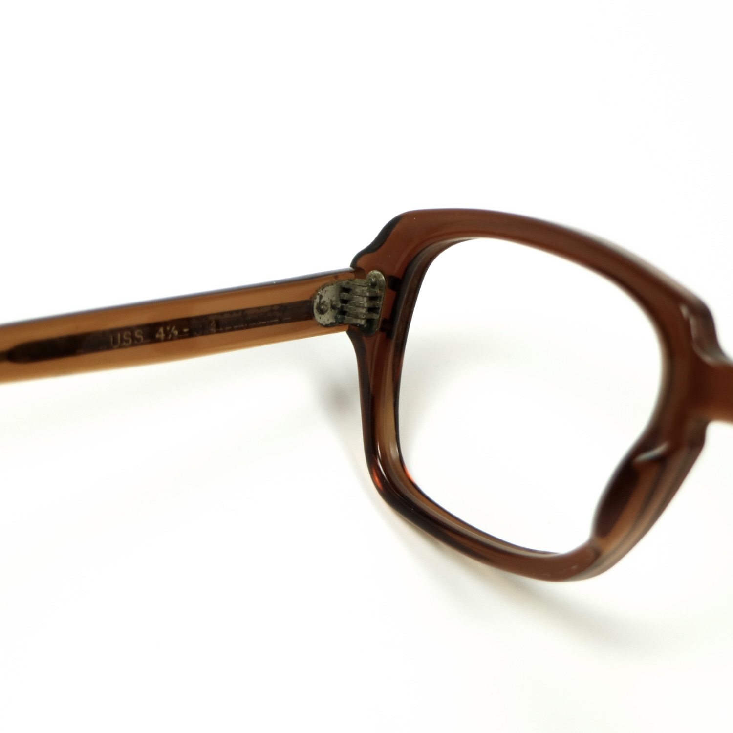 80s U.S. Military Issue Glasses Square Frame - Brown [50-26]