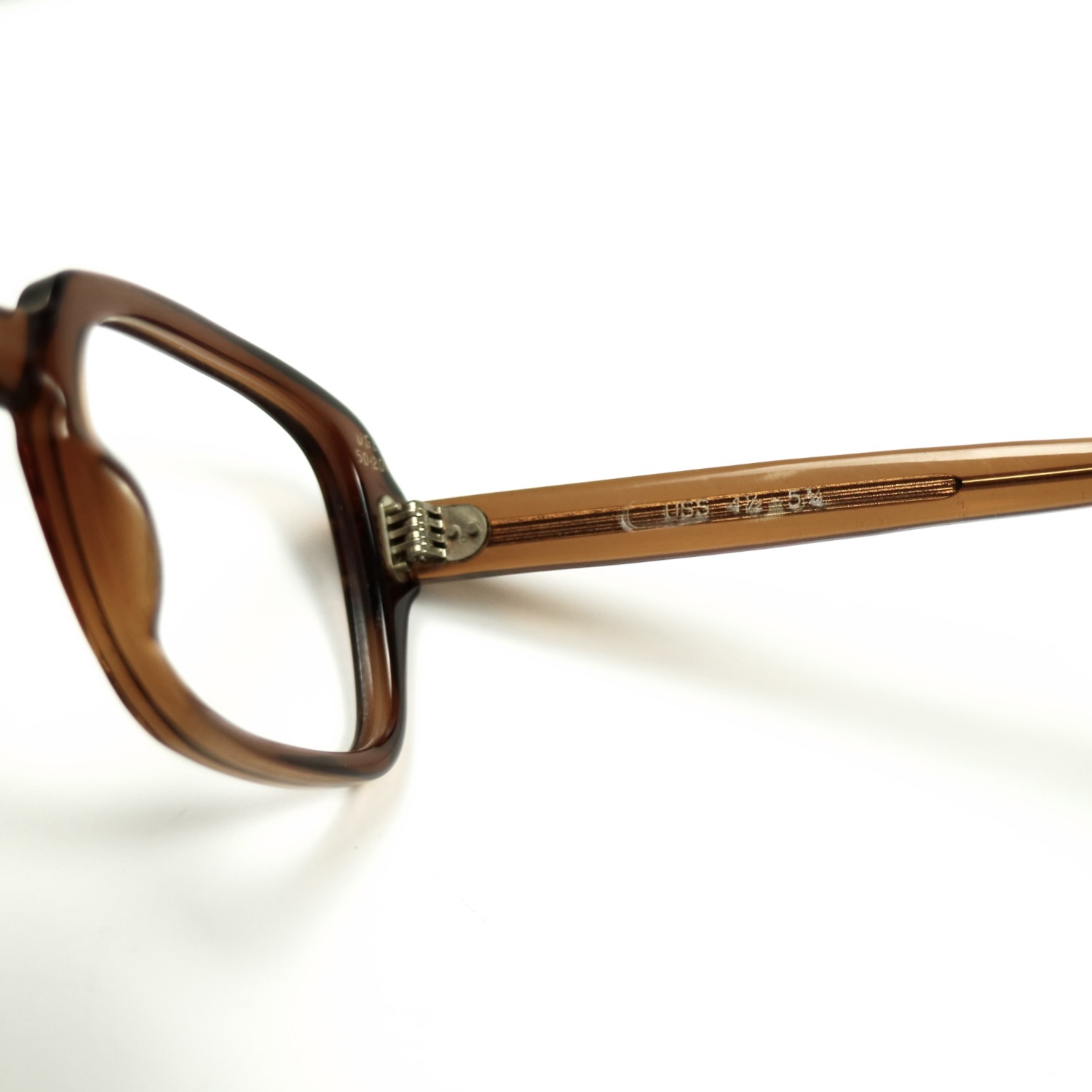 80s U.S. Military Issue Glasses Square Frame - Brown [50-20]