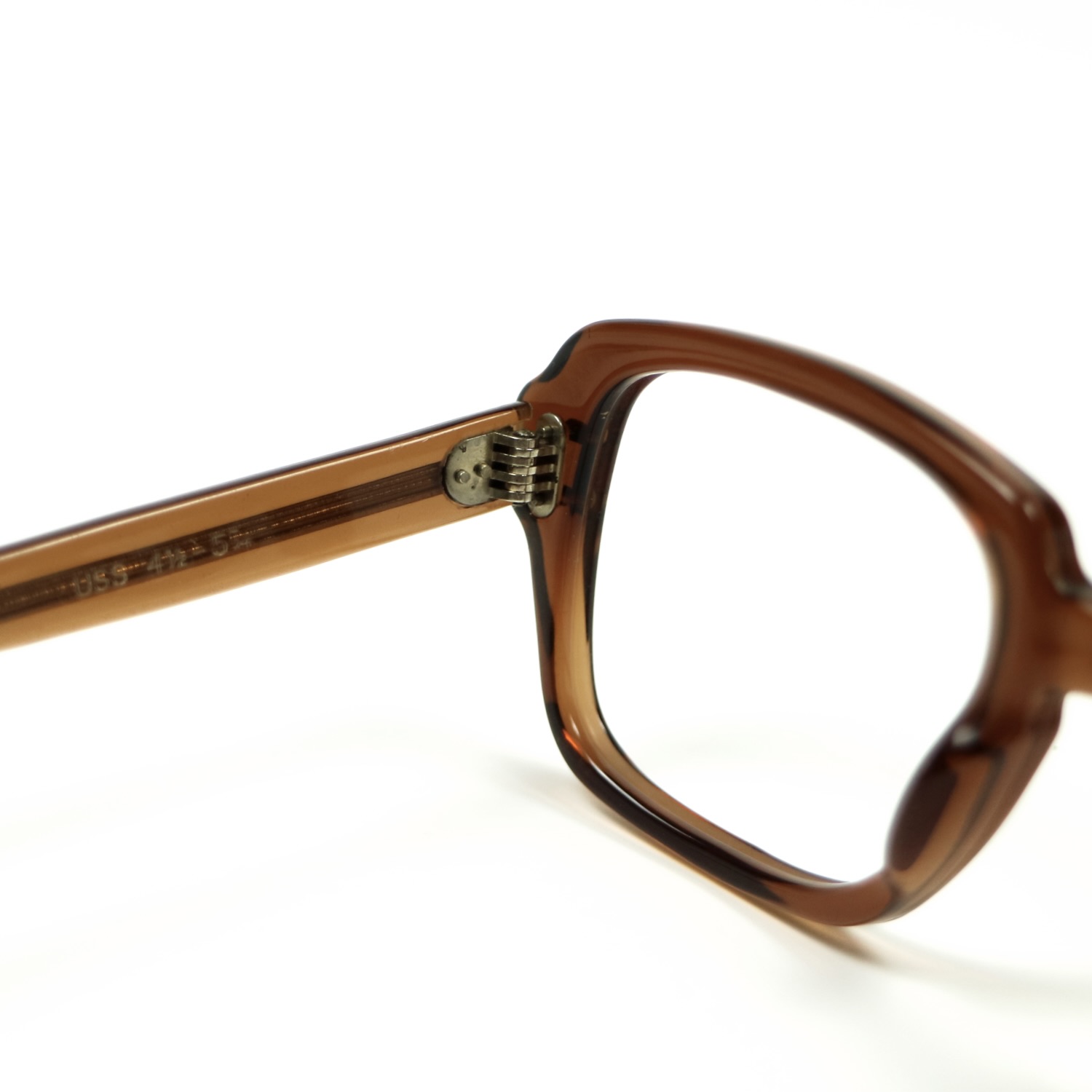 80s U.S. Military Issue Glasses Square Frame - Brown [50-20]