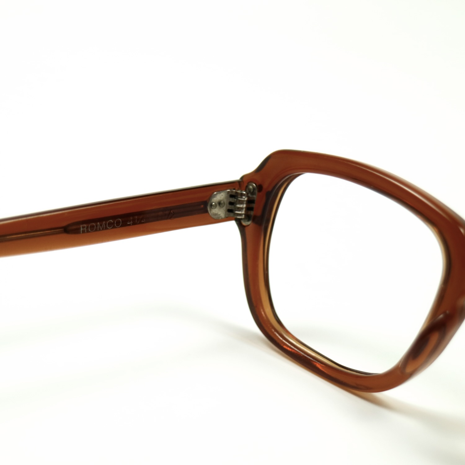 80s U.S. Military Issue Glasses Square Frame - Brown [48-20]