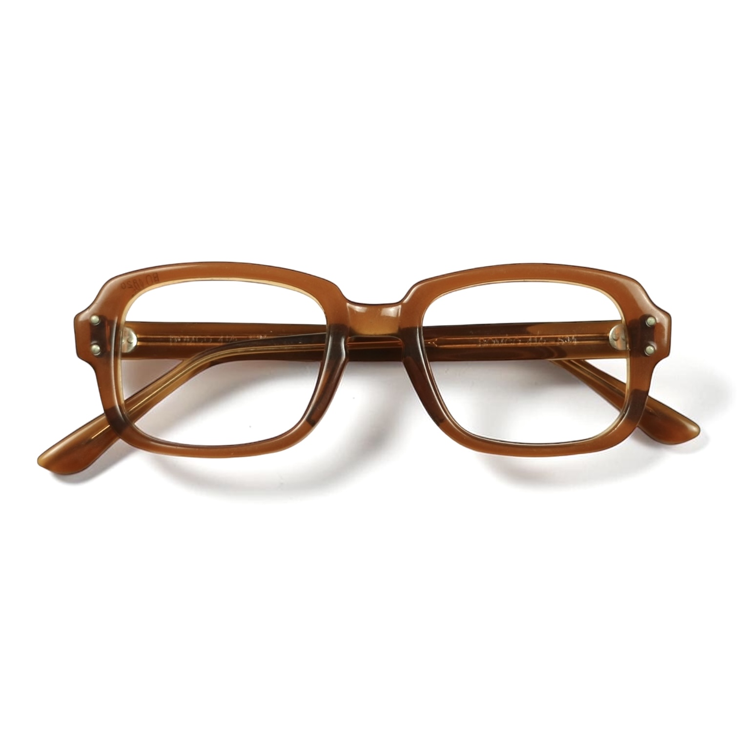 80s U.S. Military Issue Glasses Square Frame - Brown [48-20]