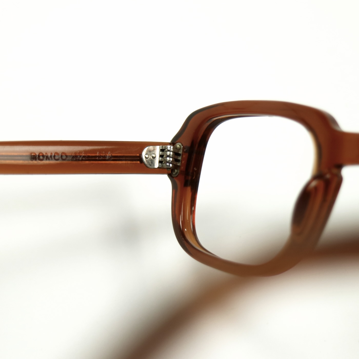 80s U.S. Military Issue Glasses Square Frame - Brown [46-20]