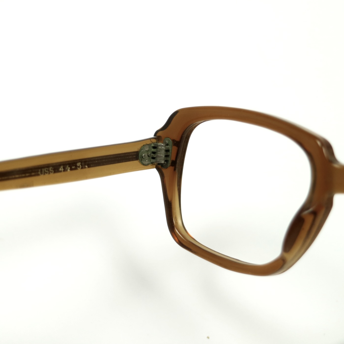 70s U.S. Military Issue Glasses Frame - Light Brown [50-20]