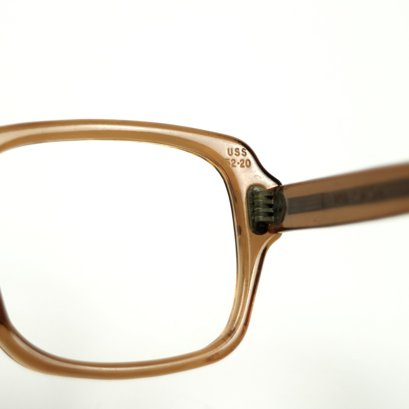 70s U.S. Military Issue Glasses Frame - Light Brown [52-20]