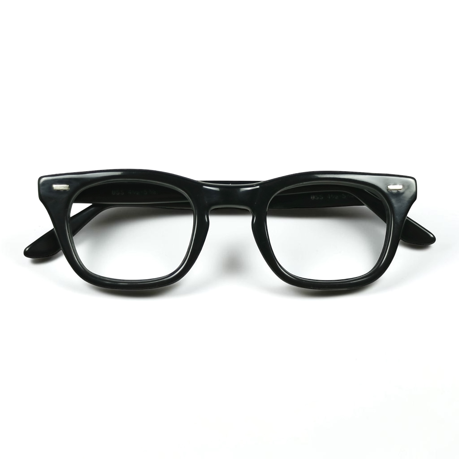 70s U.S. Military Issue Glasses ‘USS’ Frame - Black [46-24]