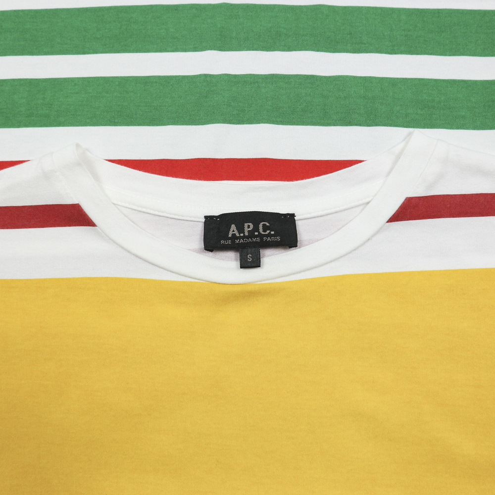 A.P.C. Paris Color Stripe T-Shirt Size S