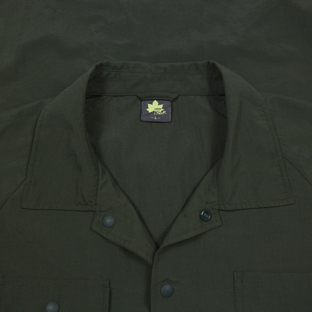 Logos Park Olive Nylon Windbreaker Jacket Size L