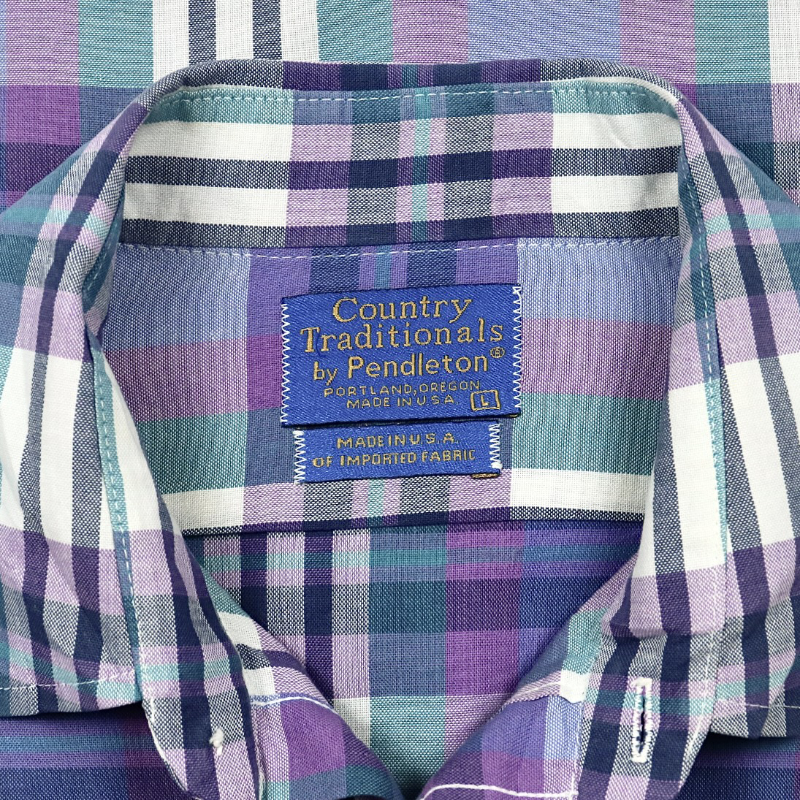 90s Pendleton Made in USA S/S Plaid Shirt Size L