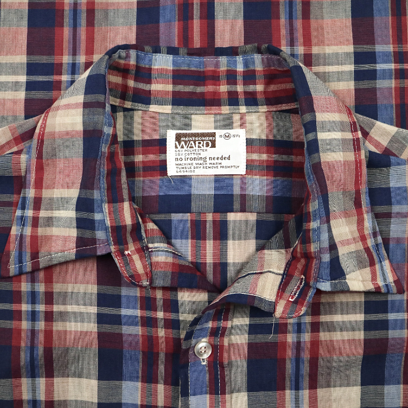 Vintage 70s Montgomery Ward Plaid Shirt Size M