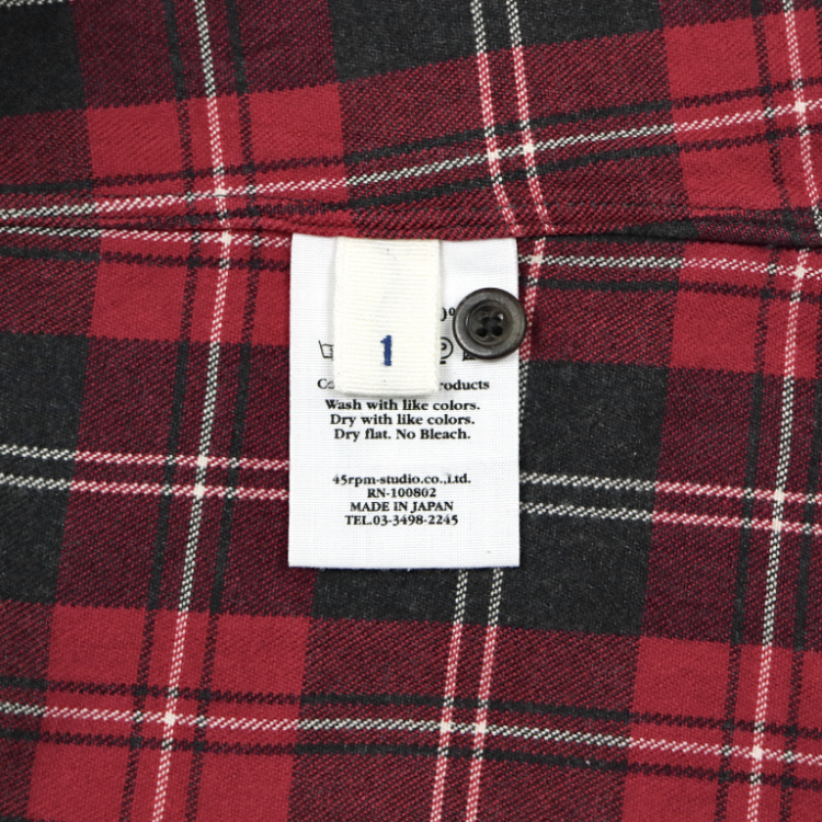 45rpm umii908 Japan Flannel Shirt Women Size S
