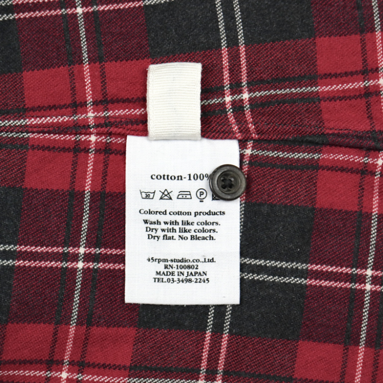 45rpm umii908 Japan Flannel Shirt Women Size S
