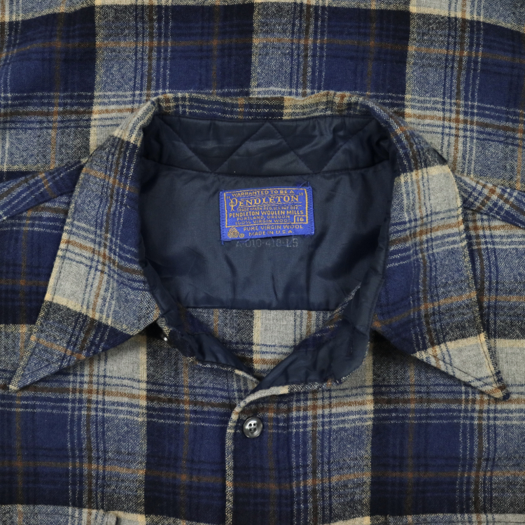Vintage 70s Pendleton Wool Plaid Shirt Size L