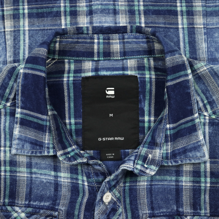 G-Star Raw Brand Short-sleeve Plaid Shirt Size M