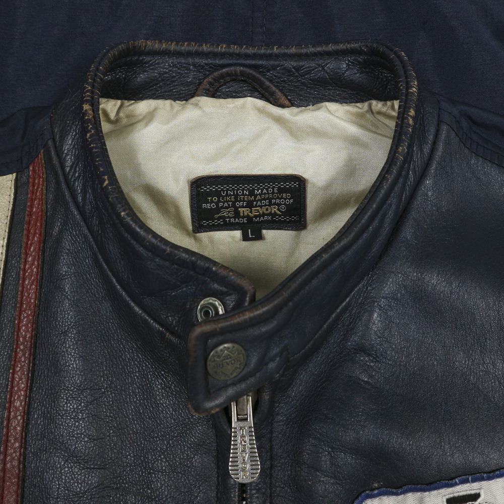 Lee Trevor Nylon Leather Motorcycle Jacket Size L