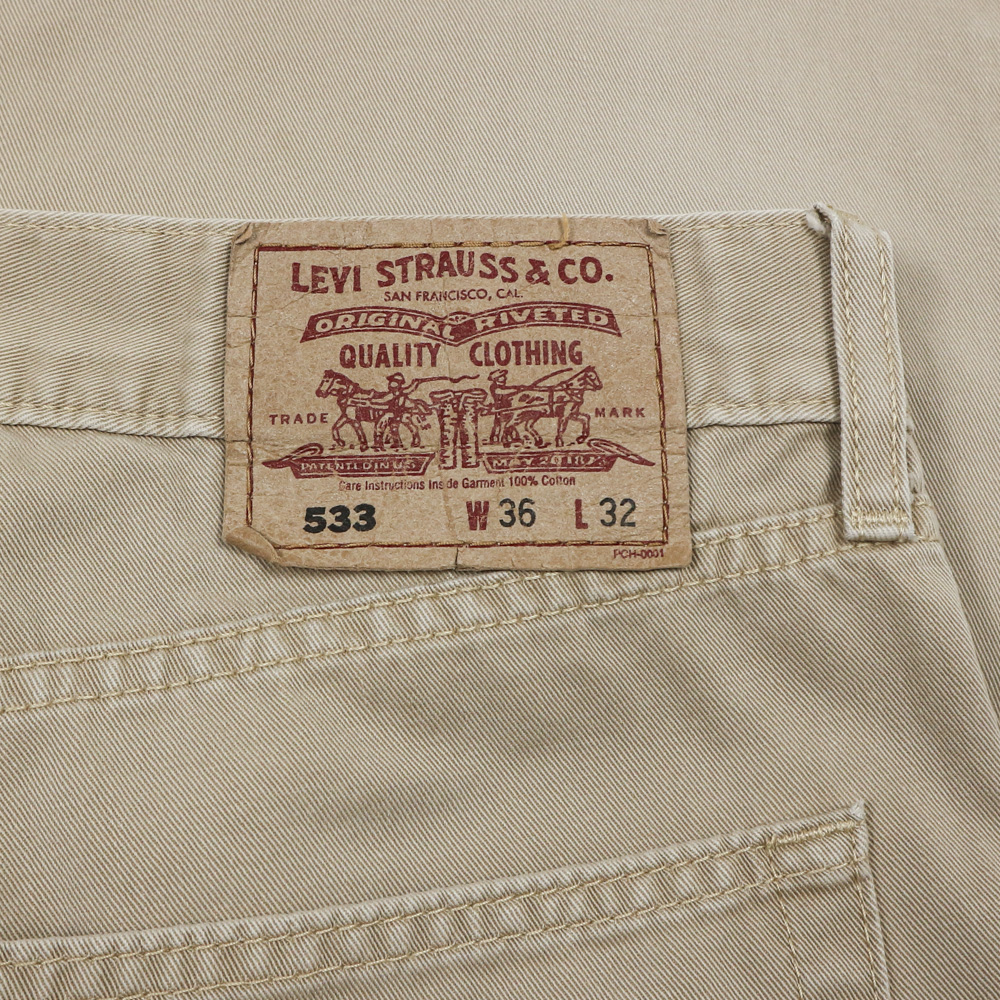 00s Levi's 533 Beige Denim Jeans Size 34