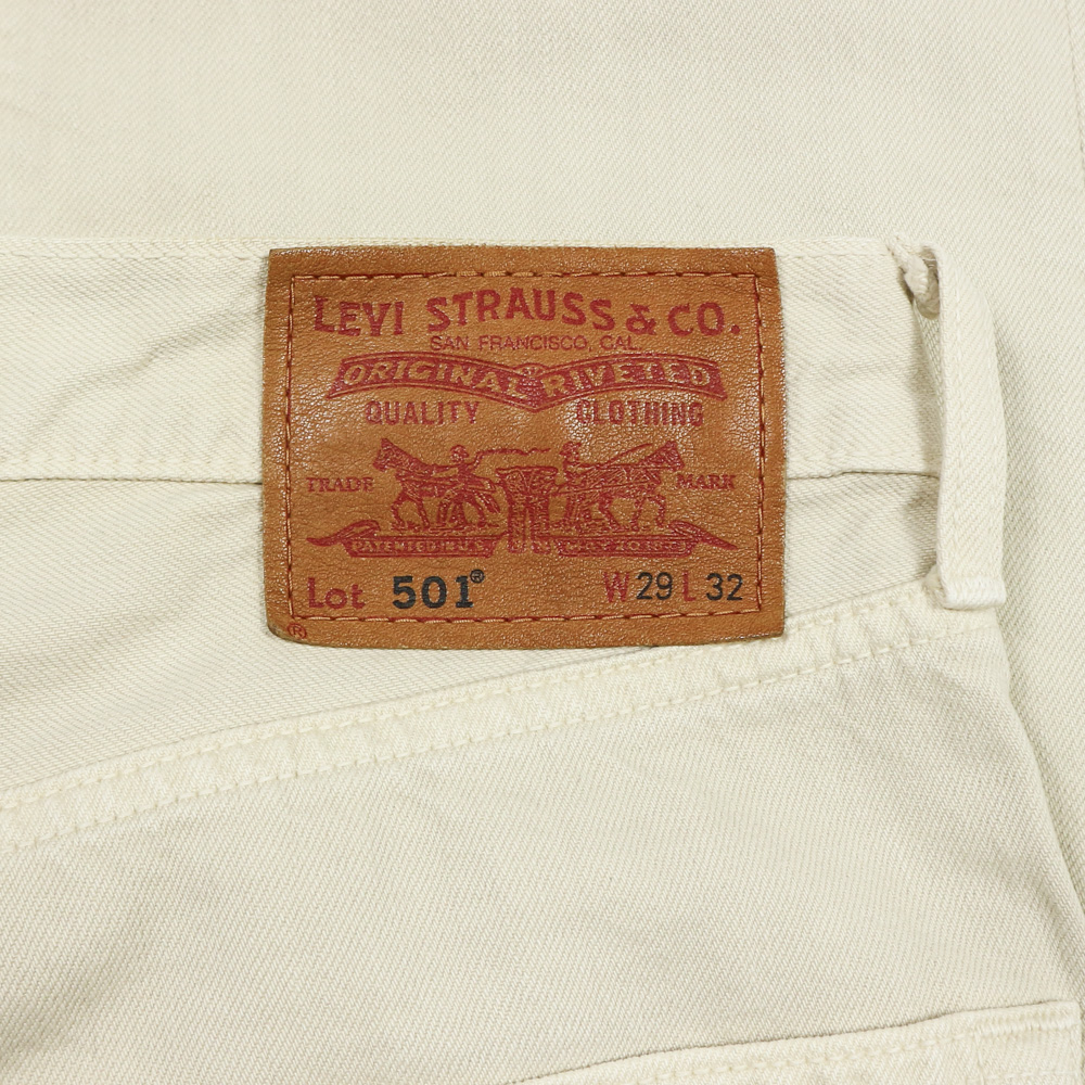 2000s Levi's 501 Ivory Denim Jeans Size 28