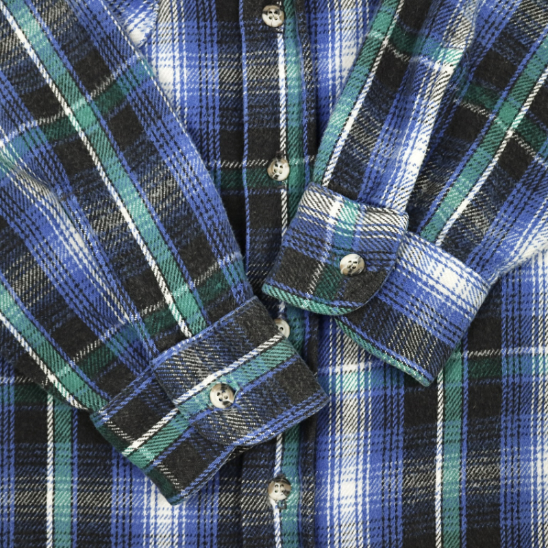 Vtg 80s Five Brother Plaid Flannel Shirt Size M