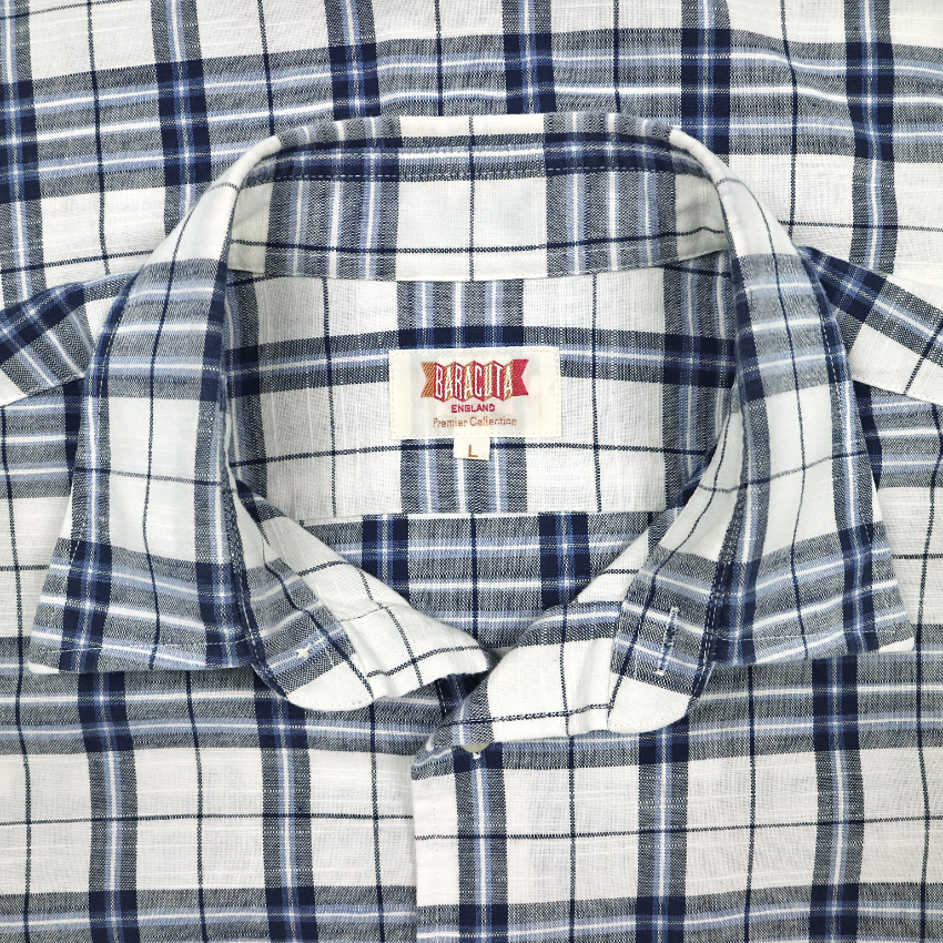 Baracuta England Plaid Shirt S/S Size L