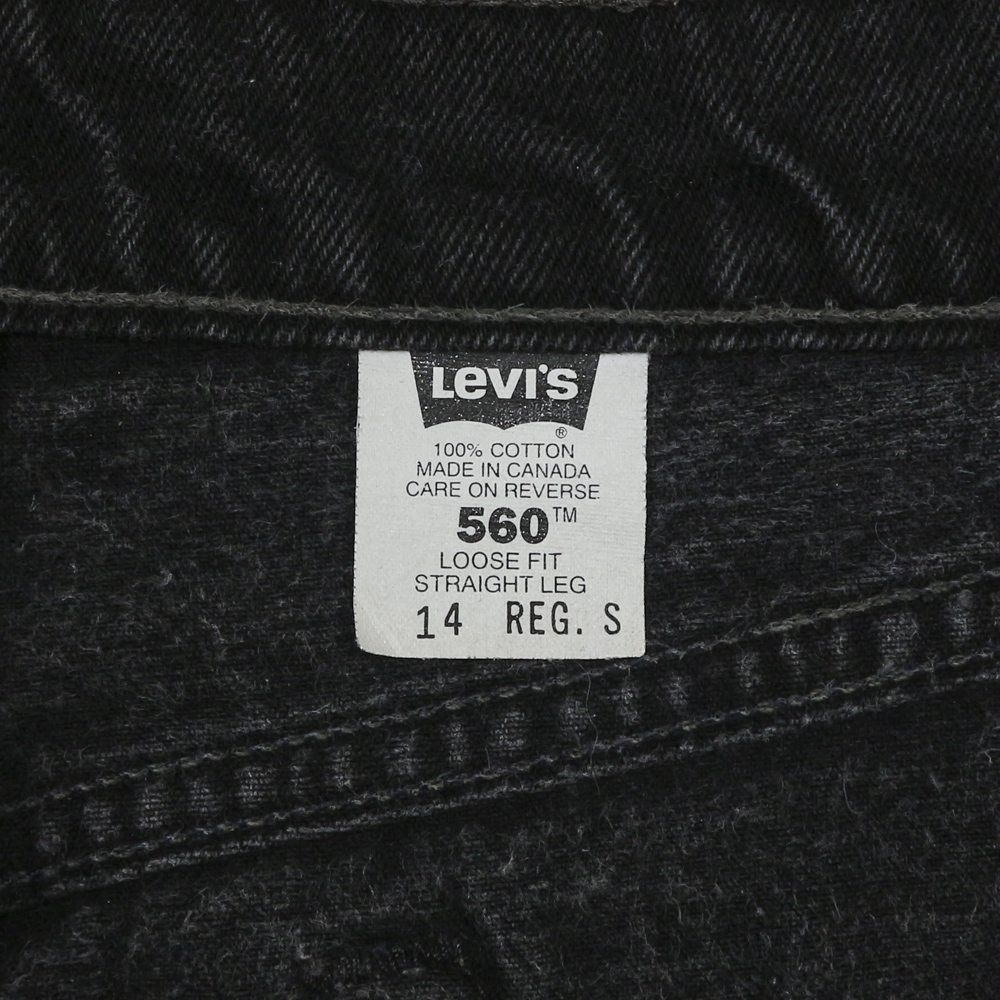 90s Levi's 560 Canada Black Denim Jeans Size 33
