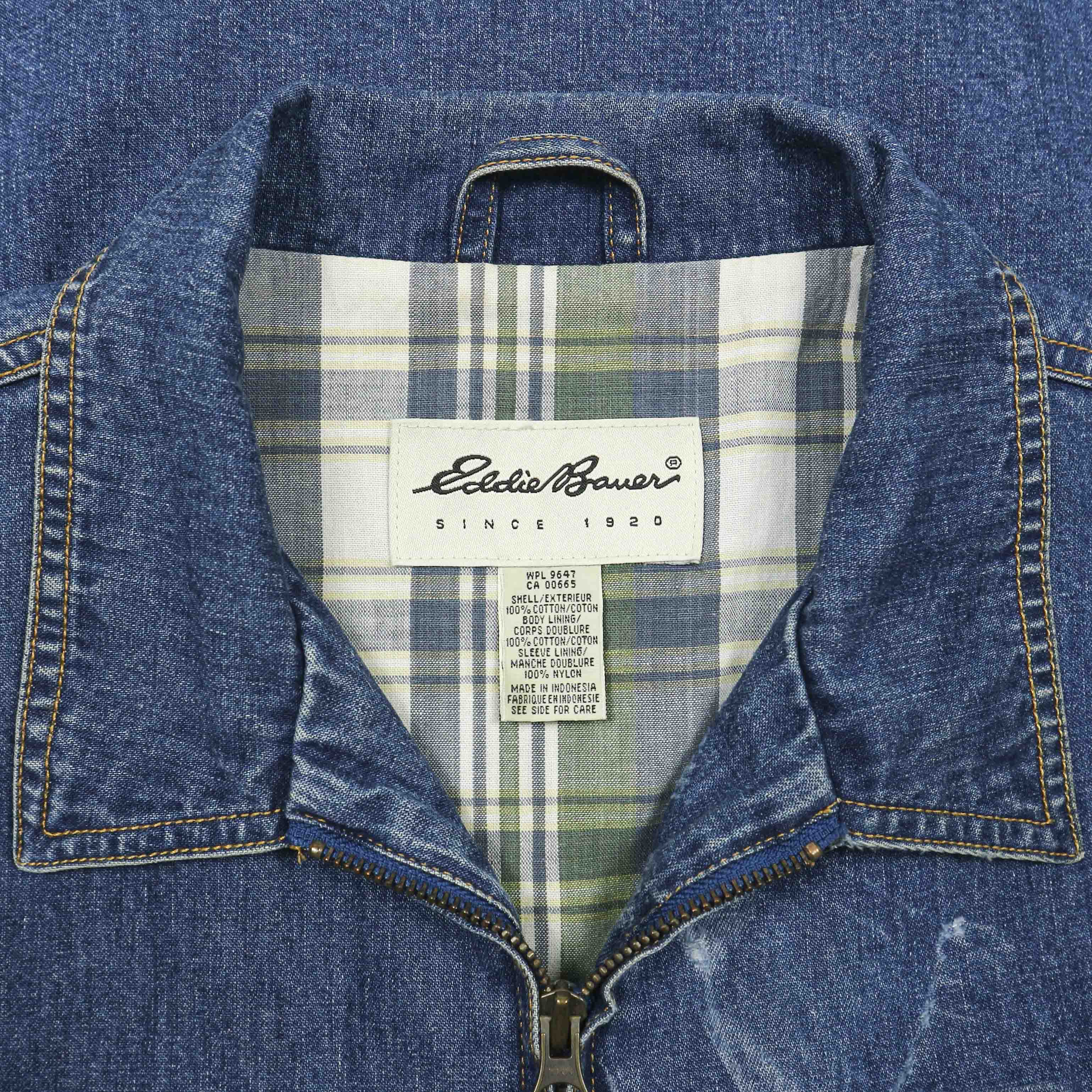Eddie Bauer Flannel Lined Denim Jacket Size L