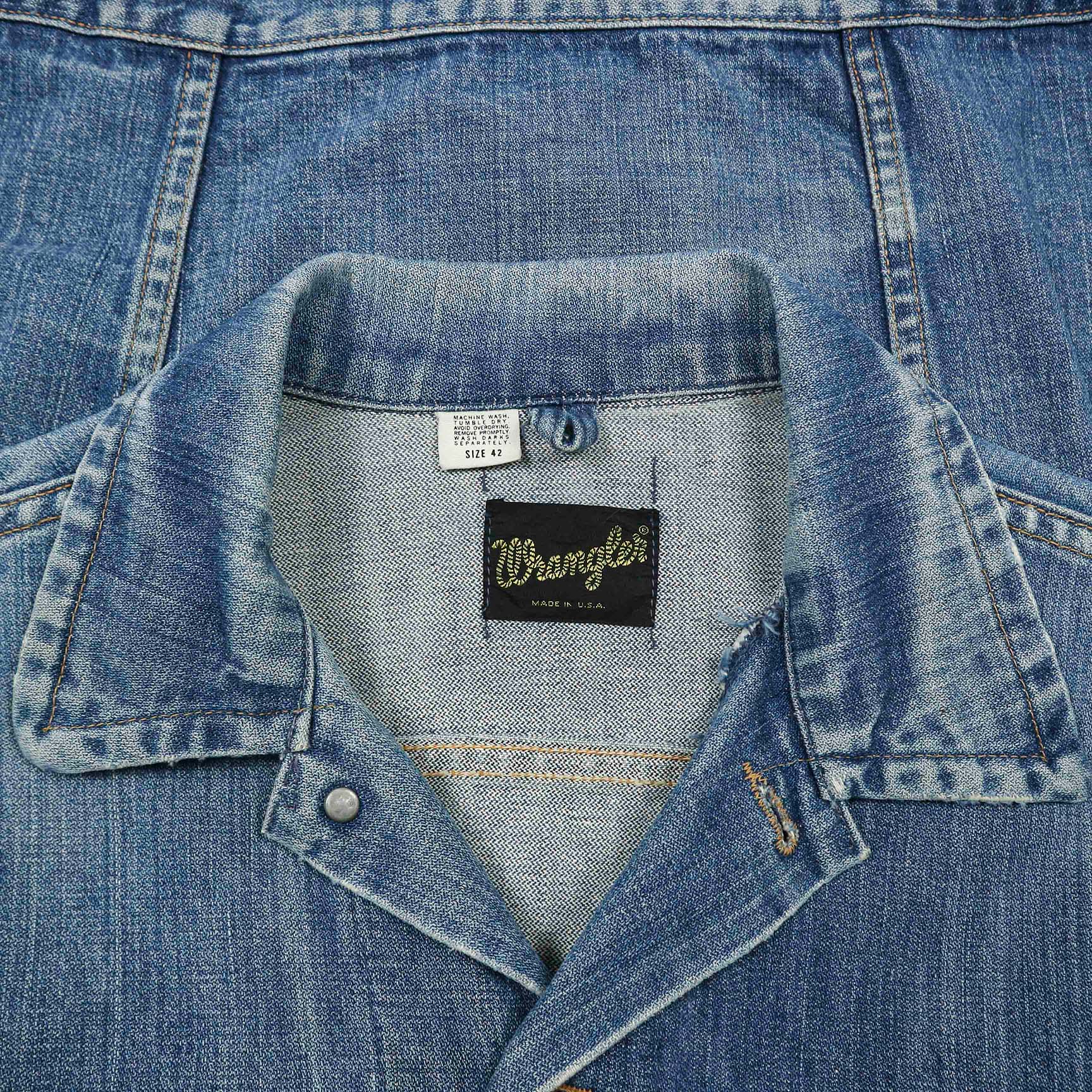 Vintage 70s Wrangler USA Denim Jacket Size L