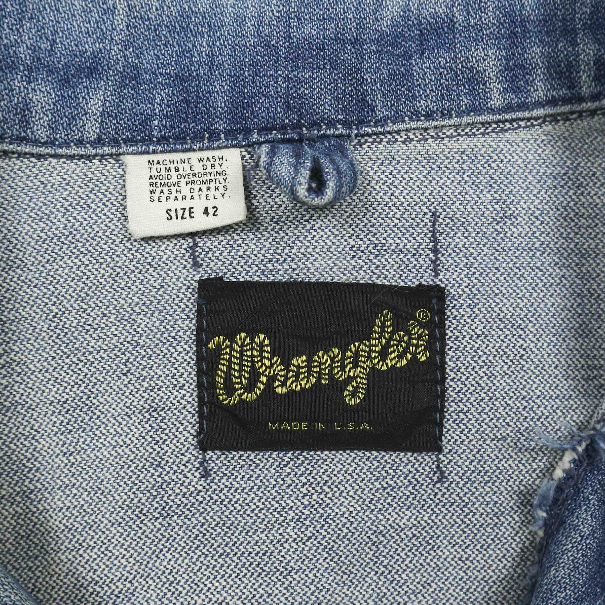 Vintage 70s Wrangler USA Denim Jacket Size L