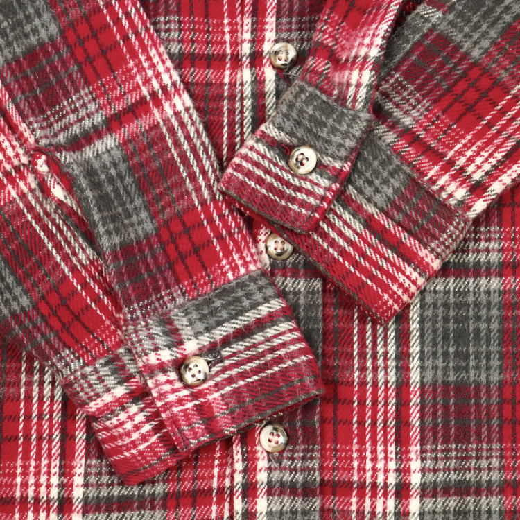 Vtg 80s Five Brother Plaid Flannel Shirt Size S