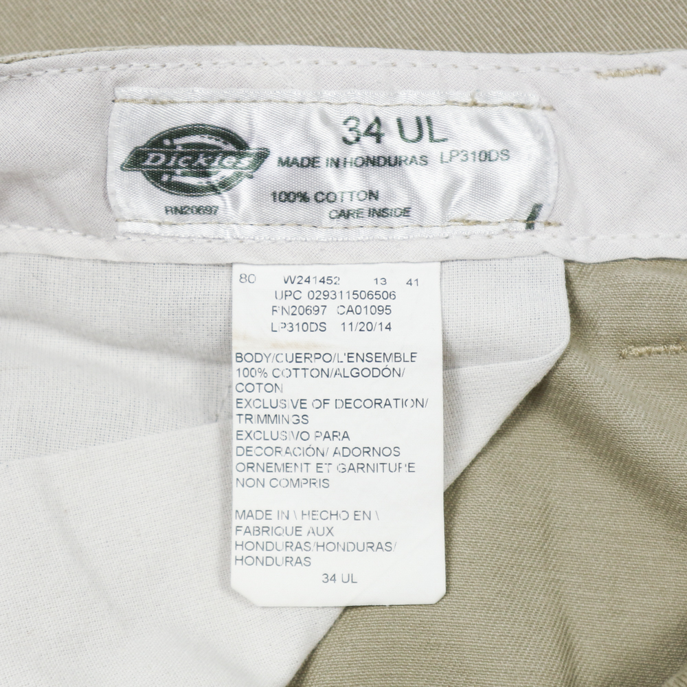 Dickies LP310 Cotton Khaki Work Pants Size 34