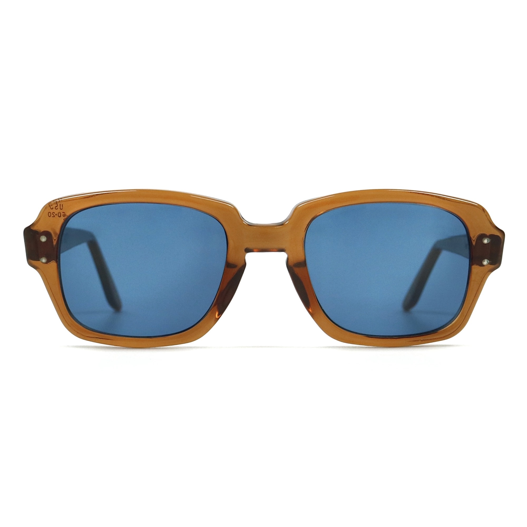 80s U.S. Military Issue Glasses Brown - Blue Lens [50-20]