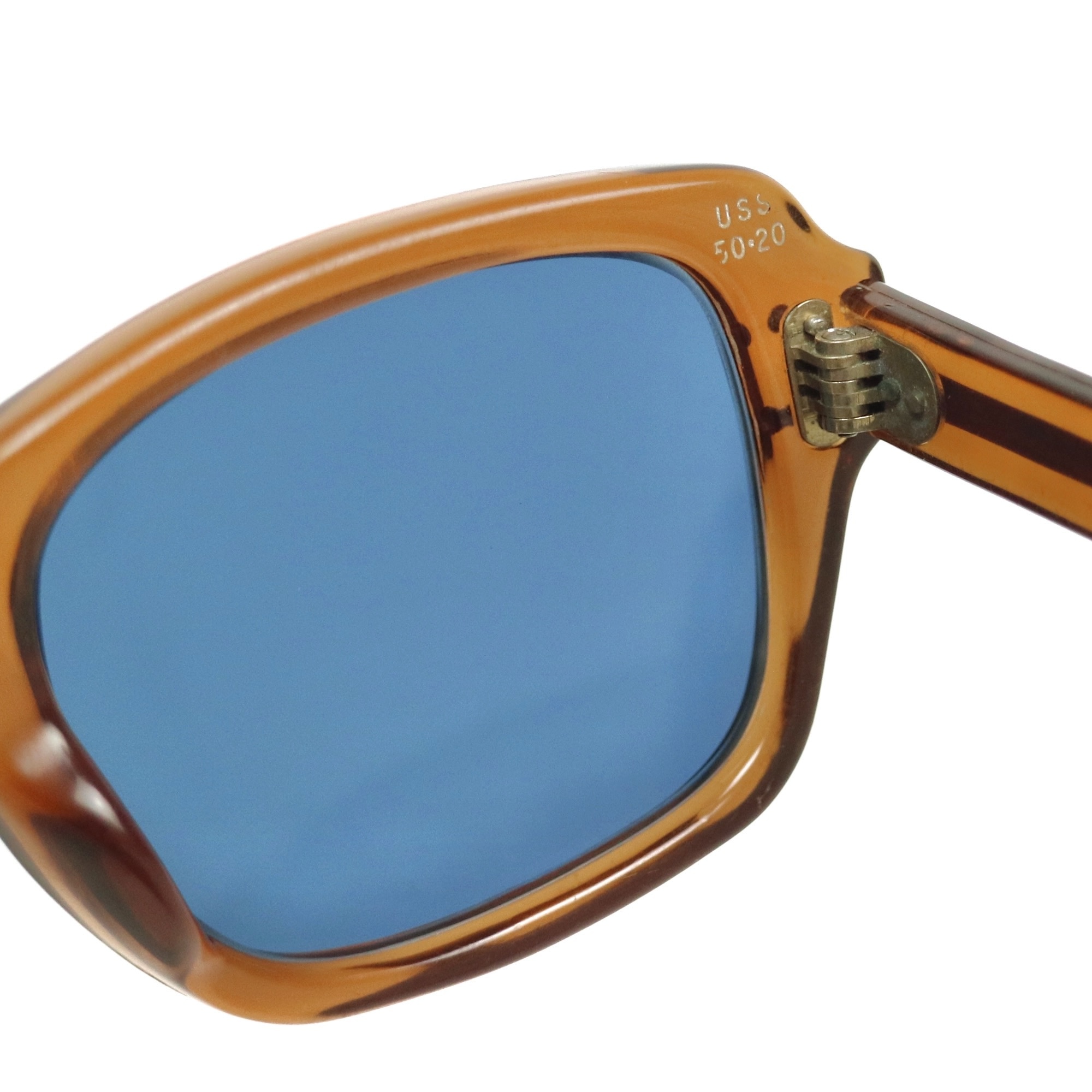 80s U.S. Military Issue Glasses Brown - Blue Lens [50-20]