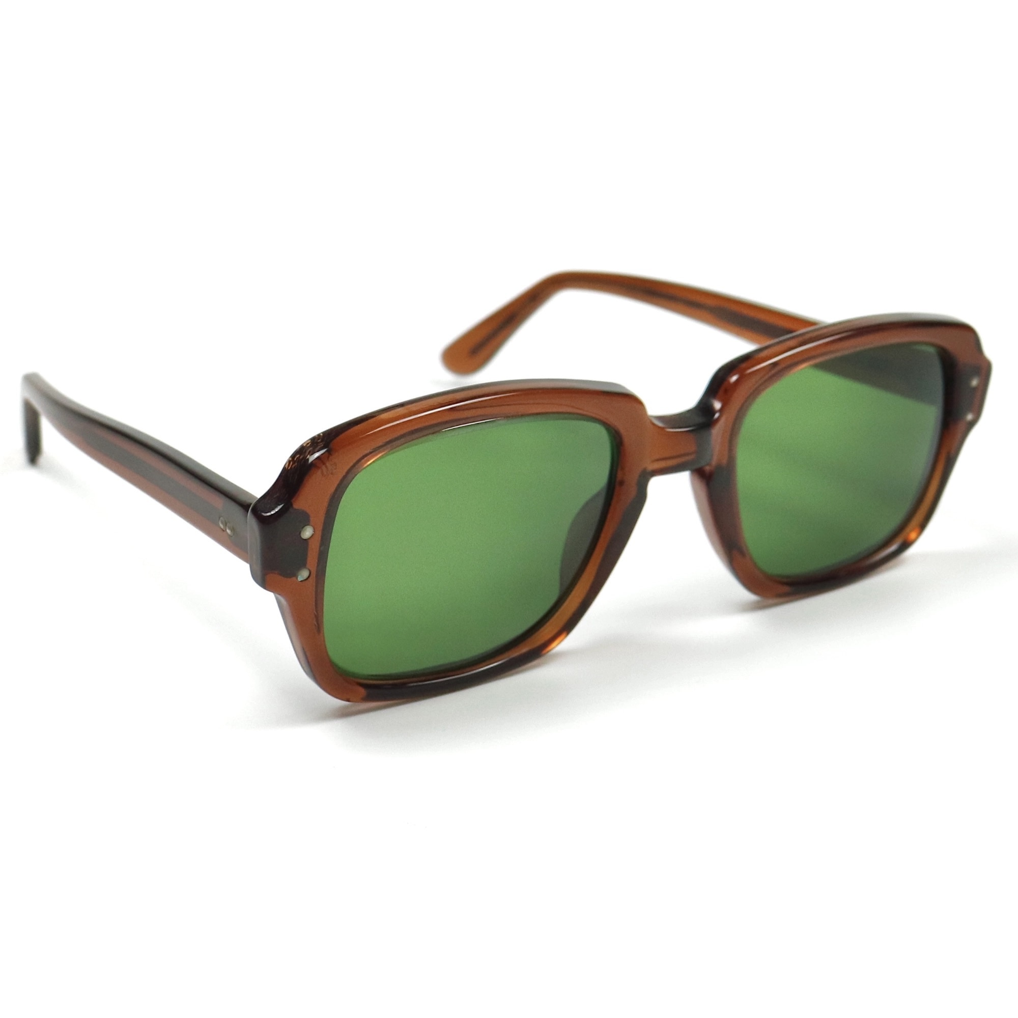 80s U.S. Military Issue Glasses Brown - Green Lens [50-20]