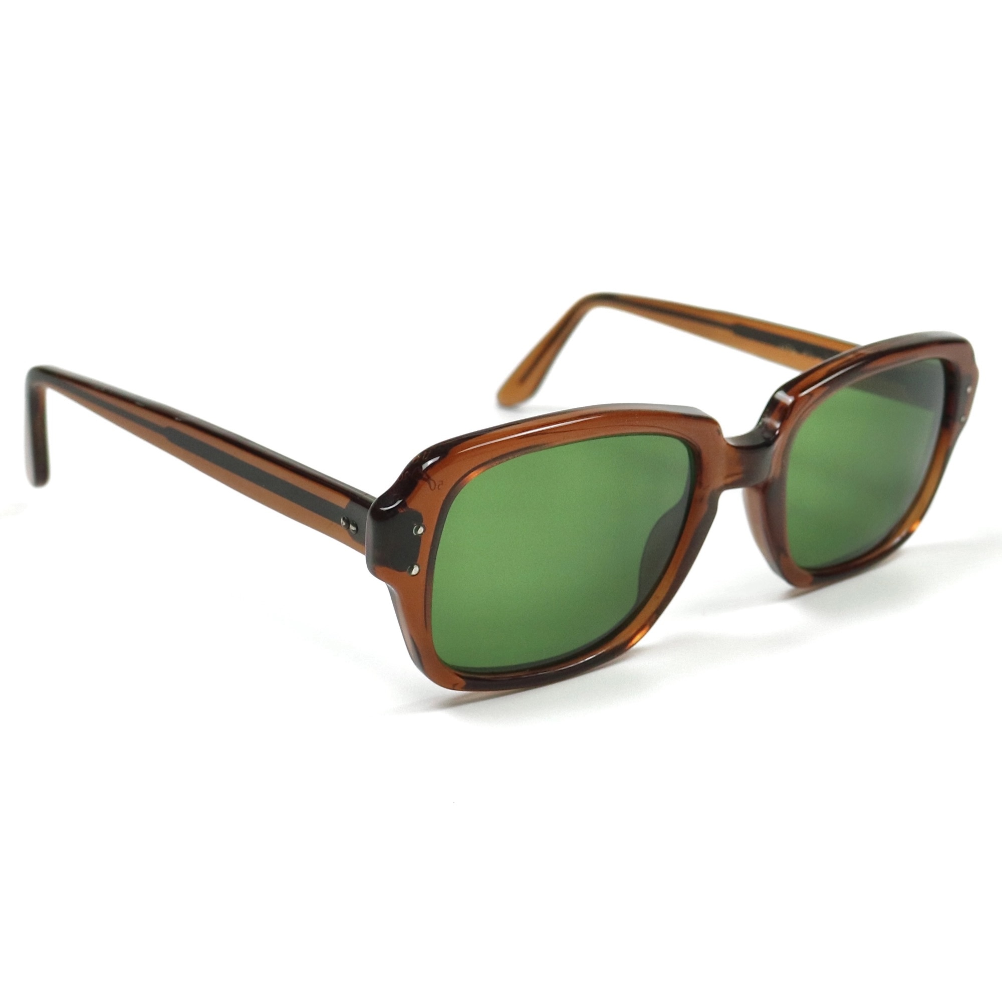 80s U.S. Military Issue Glasses Brown - Green Lens [50-20]