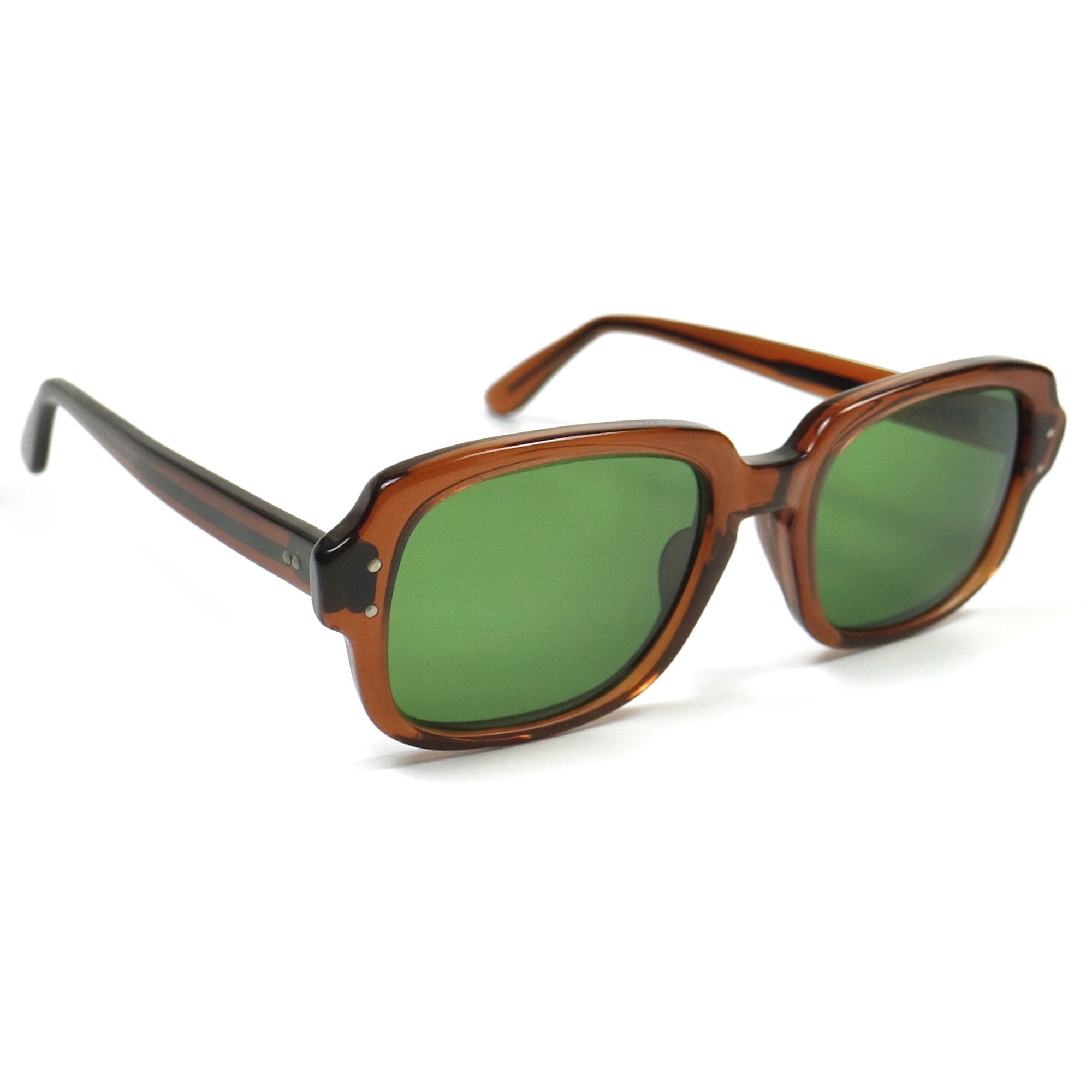 80s U.S. Military Issue Glasses Brown - Green Lens [50-20]