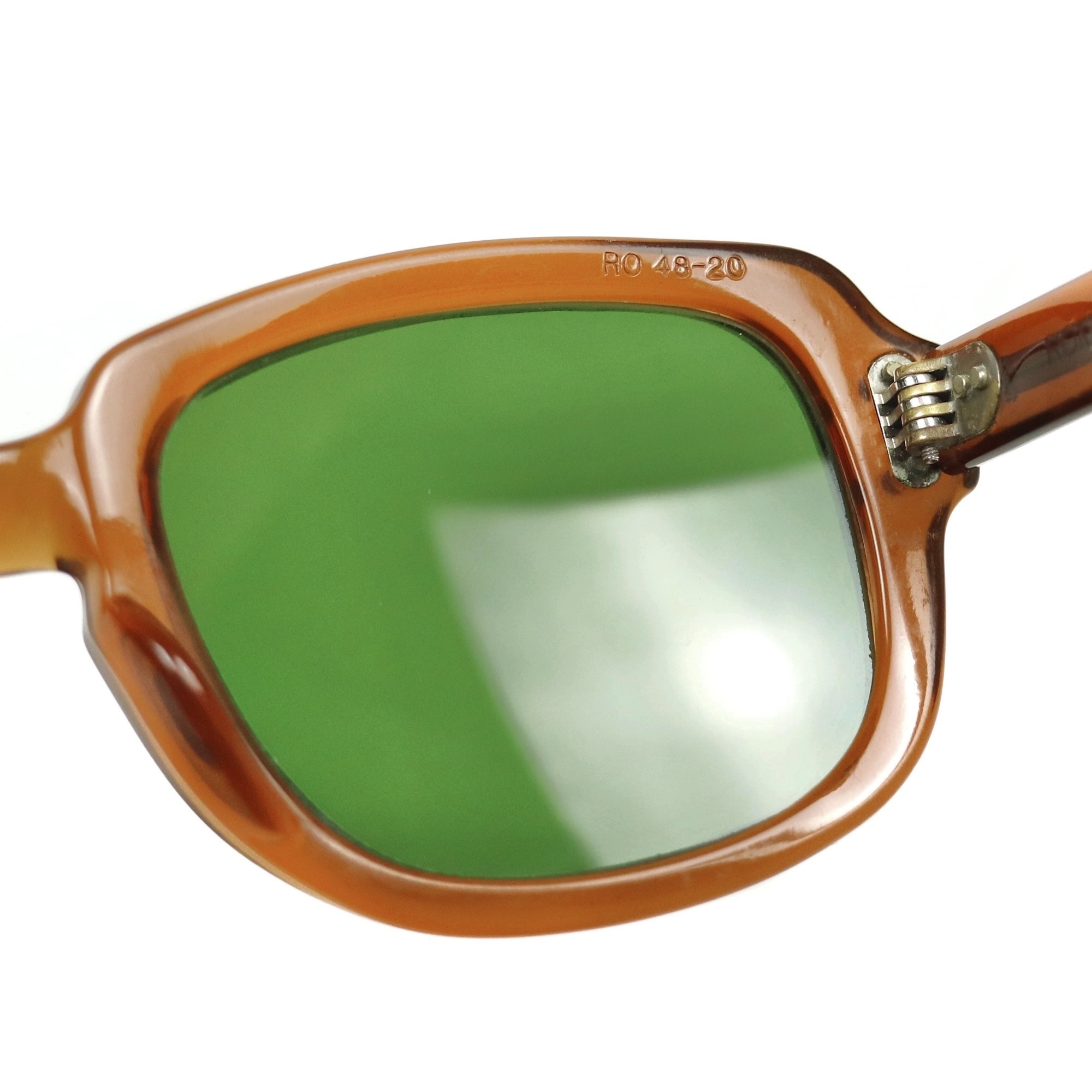 80s U.S. Military Issue Glasses Brown - Green Lens [48-20]