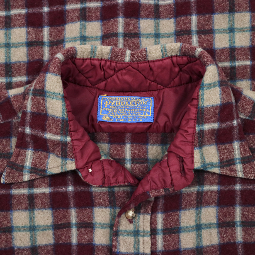 Vintage 70s Pendleton Wool Plaid Shirt Size S