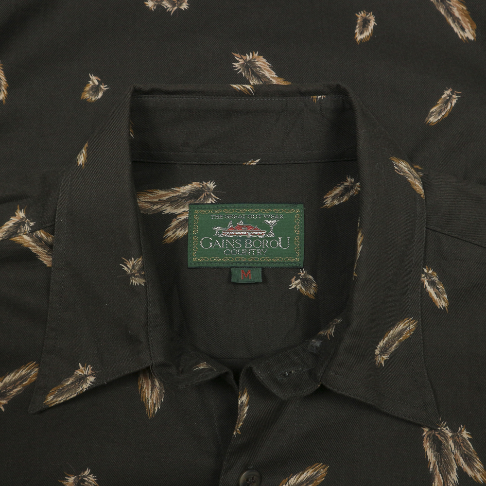 Gains Borou Made in JP Feather Print Shirt Size M