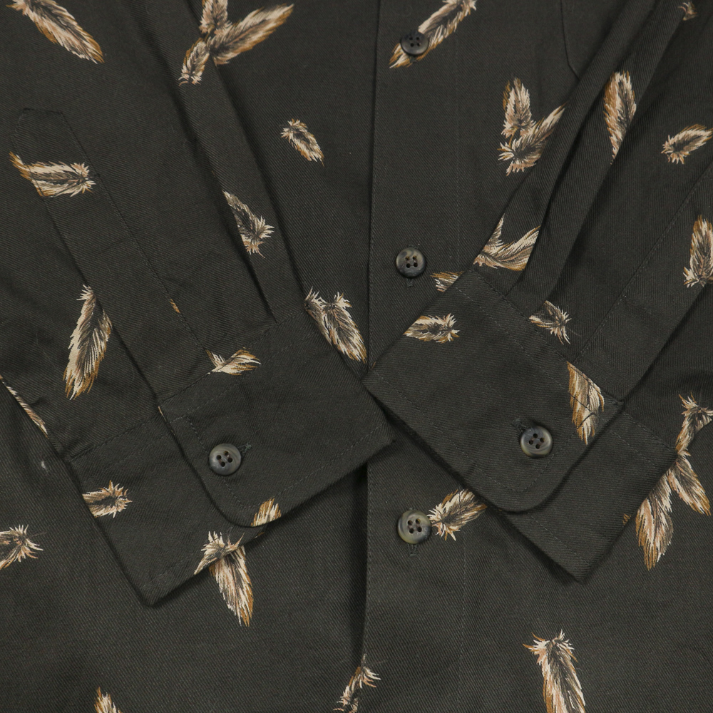 Gains Borou Made in JP Feather Print Shirt Size M